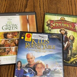 Kids Movie DVD Collection Spiderwick, Timothy Green & Kids of Round Table